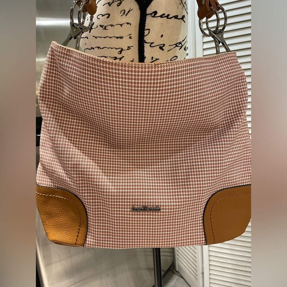 For Angel Only > New Angel Barcelo Shoulder Bag Small Neutral Houndstooth Print - Picture 7 of 16